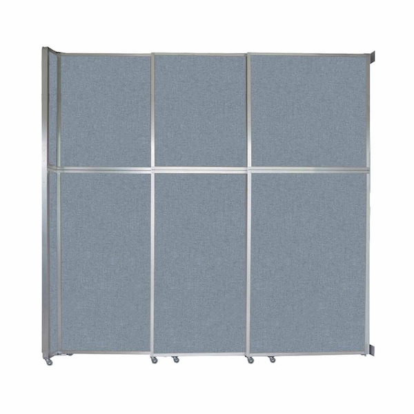 Versare Operable Wall Sliding Room Divider 9'9" x 10'3/4" Powder Blue Fabric 1072304-1 - main